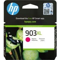HP 903XL magenta ink cartridge in black packaging with HP logo and green plant image.