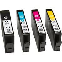 HP 912 magenta ink cartridge with black casing, white label, and magenta color indicator on top.