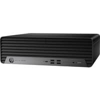 Black HP Elite SFF 805 G9 PC with horizontal ridged front panel, multiple USB ports, and power button on the left.