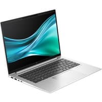 Silver HP EliteBook G11 laptop with 14" touchscreen, sleek design, black keyboard, and thin bezels.