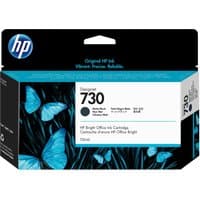 Black HP DesignJet 730 ink cartridge box with blue butterflies and product details.