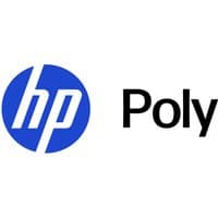 HP Poly Blackwire 3210 monaural USB-C headset with cushioned ear pad and USB-C/A adapter, black design.