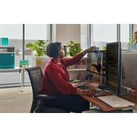 Black HP Poly Blackwire 3320 stereo USB-C headset with cushioned ear pads and adjustable headband, includes USB-C/A adapter.