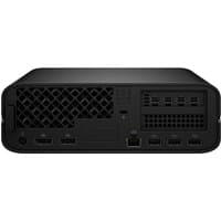 Black HP Z2 Mini G1i workstation PC with multiple rear ports, compact design, and vented back panel.