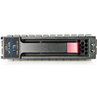 HPE 500GB 3.5" internal hard drive with black casing, red latch, and visible connectors on the front.