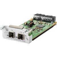 HPE Aruba Networking 2930 2-port Stacking Module with green circuit board and dual silver network ports.