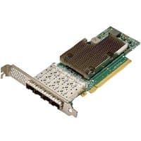 HPE Broadcom BCM57504 Ethernet adapter with 4 SFP28 ports, green circuit board, and silver heatsink.