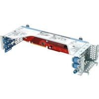 HPE ProLiant DL36X Gen10 Plus riser kit, metal frame with blue slots, silver panels, and red circuit board.