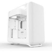 White HYTE X50 Midi Tower with rounded edges, side ventilation, and sleek minimalist design.