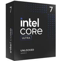 Black Intel Core Ultra 7 processor box with blue accents and "Unlocked" label.