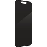 Black privacy screen protector with cutout for iPhone 17 Pro, sleek and glossy finish by Zagg.