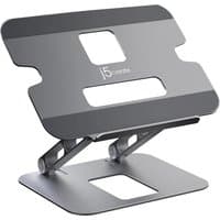 Gray j5create JTS127-N multi-angle laptop stand with adjustable hinges and cutout design.