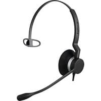Black Jabra BIZ 2300 Mono headset with adjustable headband, single cushioned ear pad, and flexible noise-canceling mic.