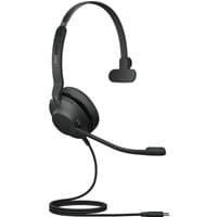 Black Jabra Evolve2 30 SE USB-C UC Mono headset with adjustable headband and boom microphone.