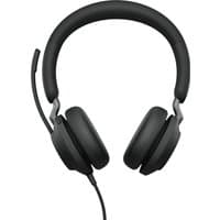 Black Jabra Evolve2 40 SE USB-A UC Stereo headset with cushioned ear cups and adjustable boom microphone.
