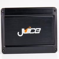 Black Juice JA1201D 1200W mono car amplifier with white logo and orange detail on a sleek rectangular design.