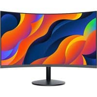 Koorui 27" curved monitor with slim bezels, vibrant display, and sleek black stand.