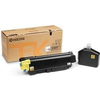 KYOCERA TK-5280Y yellow toner cartridge, black casing with yellow label, next to brown branded box.