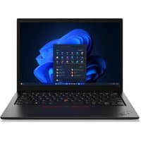 Lenovo ThinkPad L13 Gen 5 laptop, black with 33.8" display, Intel Core Ultra 7, Windows interface on screen.