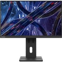Lenovo ThinkVision E22-30 monitor, 21.5" display, slim black bezel, adjustable stand, vibrant abstract screen.