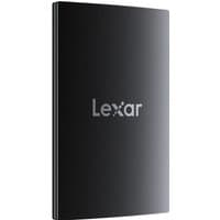Black Lexar SL500 1TB portable SSD with USB Type-C port and sleek rectangular design.