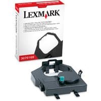 Black Lexmark 3070169 printer ribbon with rectangular casing, shown with branded packaging.