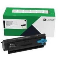 Lexmark 55B2000 black toner cartridge with green and white packaging, featuring Lexmark branding.