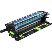 Lexmark 72K0P00 black drum unit with blue and green accents for C 6160/CS 820, cylindrical design.