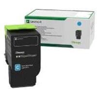Black Lexmark 78C20C0 toner cartridge with green top, cyan label, and branded packaging in background.