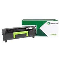 Lexmark B232000 black toner cartridge, cylindrical shape, with green handle, next to green and white box.