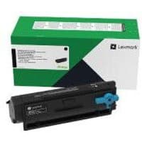Lexmark B342H00 black toner cartridge with green and white box, featuring product details and Lexmark logo.