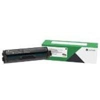 Black Lexmark C3220K0 toner cartridge with green and white packaging box.