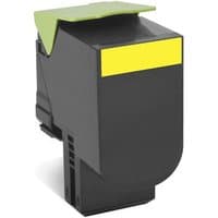 Black Lexmark XC2132 yellow toner cartridge with green top and yellow label.