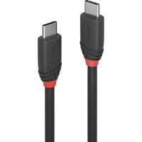 Black Lindy 1m USB 3.2 Type C to C cable with red accents, 20Gbps speed, sleek connectors.