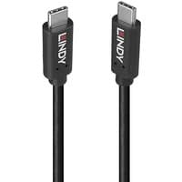 Black Lindy USB 3.2 Gen 2x2 cable, 0.5m, with USB-C connectors and Lindy logo on each end.