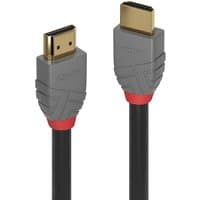 Gray Lindy 3m High Speed HDMI cable with gold-plated connectors and red accents on Anthra Line design.