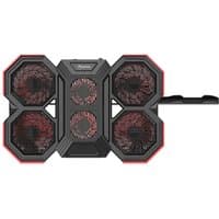 Black and red Marvo FN-41 cooling pad with four octagonal fans and USB connection.