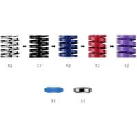 MOZA Racing Performance Kit for CRP2 with black, blue, red, and purple springs, plus blue and silver spacers.