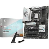 MSI B850 GAMING PLUS WIFI motherboard, black ATX board with silver heatsinks, AM5 socket, and WiFi antenna.