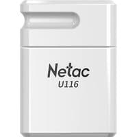 White Netac U116 USB flash drive, compact design, USB Type-A 3.2 Gen 2, with Netac logo and U116 label.