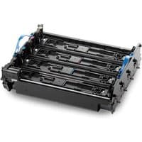 Black OKI 01282903 printer drum with blue handles and multiple slots for toner cartridges.