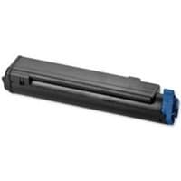 Black OKI toner cartridge with blue cap, model 46490606, Original Magenta, rectangular shape.