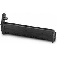 Black OKI 46507307 printer drum with rectangular shape and cylindrical components on one end.