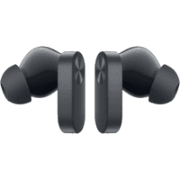 Thunder Grey OnePlus Nord Buds 2 wireless earphones with sleek black finish and ergonomic ear tips.