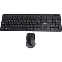 Black Origin wireless keyboard with full-size keys and matching ergonomic mouse.