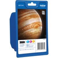 Brother LC1240 Ink Cartridge Multipack in blue packaging with Jupiter image and CMY color icons.