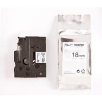 Brother P-Touch TZECL4 18mm head cleaning tape, black cassette with white label, silver packaging beside it.