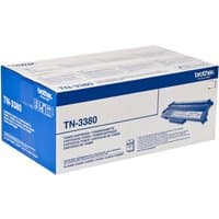 Brother TN3380 Black Toner Cartridge Twin Pack in white and blue box with product image and branding.