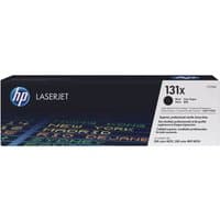 Black HP 131X toner cartridge box with white label and colorful text design.