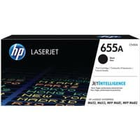 Black HP 655A toner cartridge box with blue HP logo and JetIntelligence branding.